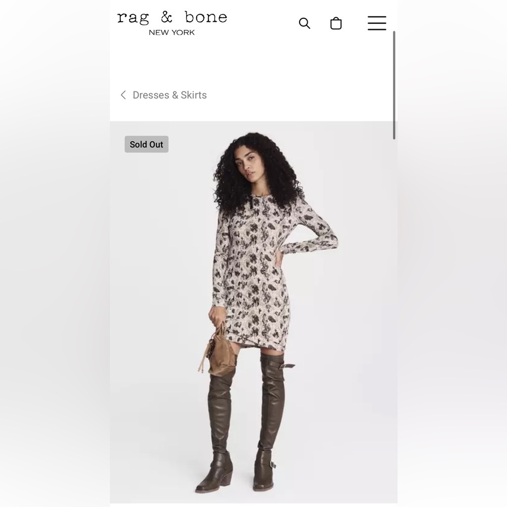Rag & Bone Tan snake poppy draped dress